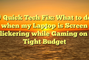 # Quick Tech Fix: What to do when my Laptop is Screen Flickering while Gaming on a Tight Budget